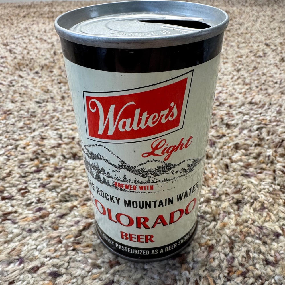 Vintage Walters Light Colorado Beer‎ Can 12oz Steel Pull Top Rocky Mountains